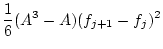 $\displaystyle \frac{1}{6}(A^3-A)(f_{j+1} - f_j)^2$