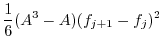 $\displaystyle \frac{1}{6}(A^3-A)(f_{j+1} - f_j)^2$